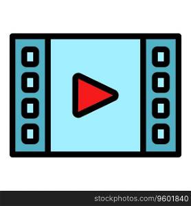 Video film icon outline vector. Car drive. Movie cinema color flat. Video film icon vector flat