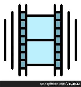 Video film icon. Outline video film vector icon color flat isolated. Video film icon color outline vector