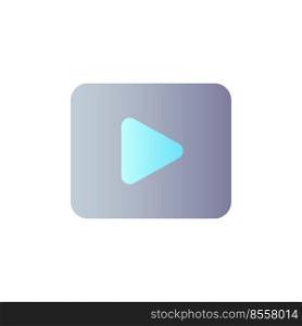 Video flat gradient color ui icon. Moving visual media. Record and play. Multimedia player. Simple filled pictogram. GUI, UX design for mobile application. Vector isolated RGB illustration. Video flat gradient color ui icon