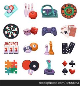 Video gambling and table games decorative icons set isolated vector illustration. Game Icons Set