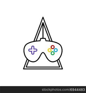 video game console joystick theme logo template. video game console joystick theme logo template vector