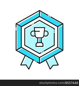 video game level award with cup color icon vector. video game level award with cup sign. isolated symbol illustration. video game level award with cup color icon vector illustration