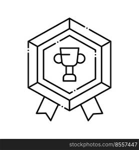 video game level award with cup line icon vector. video game level award with cup sign. isolated contour symbol black illustration. video game level award with cup line icon vector illustration
