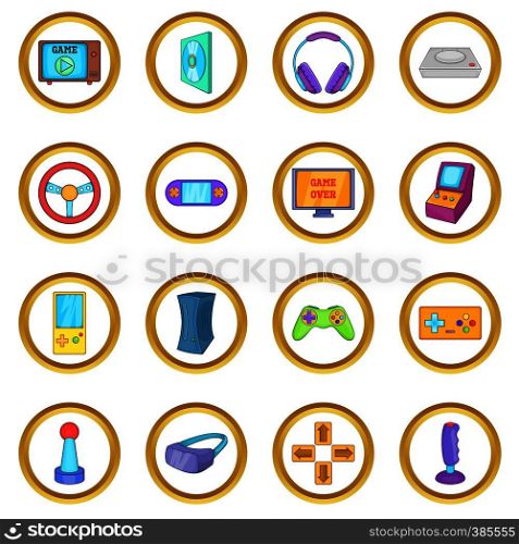 Video game vector set in cartoon style isolated on white background. Video game vector set, cartoon style