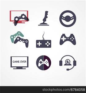 video games icon set