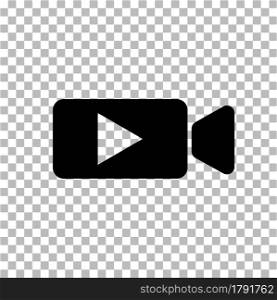 video icon on transparent background. video sign. video camera symbol. flat style.