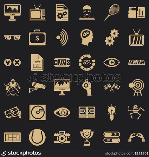 Video icons set. Simple style of 36 video vector icons for web for any design. Video icons set, simple style
