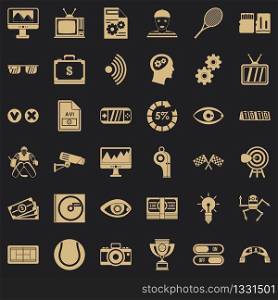 Video icons set. Simple style of 36 video vector icons for web for any design. Video icons set, simple style