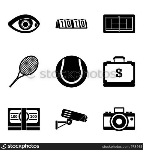 Video image icons set. Simple set of 9 video image vector icons for web isolated on white background. Video image icons set, simple style