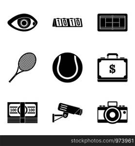 Video image icons set. Simple set of 9 video image vector icons for web isolated on white background. Video image icons set, simple style