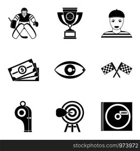 Video information icons set. Simple set of 9 video information vector icons for web isolated on white background. Video information icons set, simple style