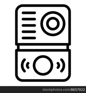 Video intercom accessories icon outline vector. Alarm panel. Security entrance. Video intercom accessories icon outline vector. Alarm panel