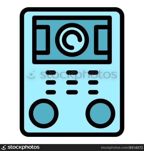 Video intercom doorbell icon outline vector. Door system. Phone camera color flat. Video intercom doorbell icon vector flat