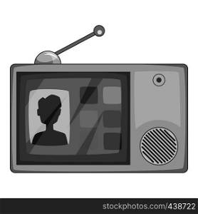 Video intercom icon in monochrome style isolated on white background vector illustration. Video intercom icon monochrome