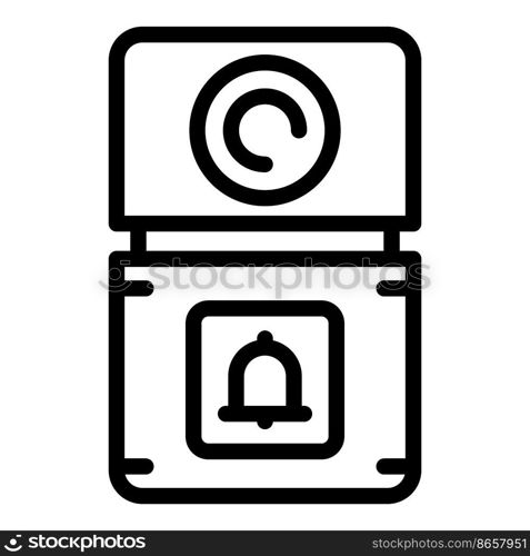 Video intercom system icon outline vector. Door bell. Security control. Video intercom system icon outline vector. Door bell