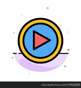 Video, Interface, Play, User Abstract Flat Color Icon Template
