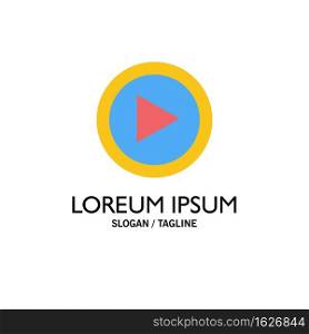 Video, Interface, Play, User Business Logo Template. Flat Color