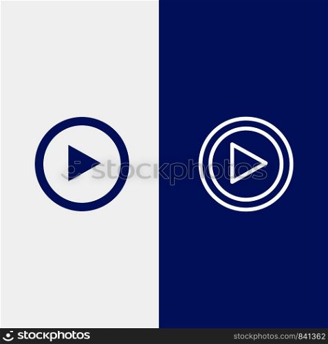 Video, Interface, Play, User Line and Glyph Solid icon Blue banner Line and Glyph Solid icon Blue banner
