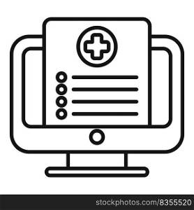 Video internet medicine icon outline vector. Medical care. Phone remote hospital. Video internet medicine icon outline vector. Medical care
