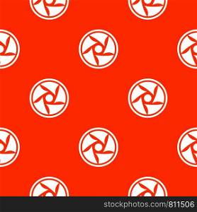 Video lens pattern repeat seamless in orange color for any design. Vector geometric illustration. Video lens pattern seamless