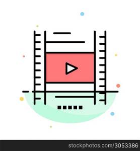 Video, Lesson, Film, Education Abstract Flat Color Icon Template