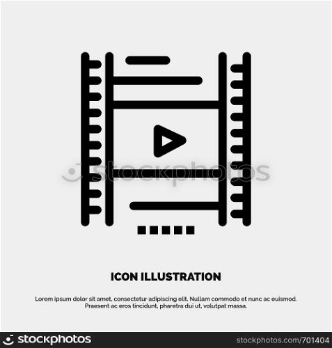 Video, Lesson, Film, Education Vector Line Icon