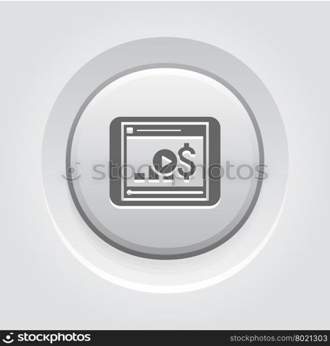 Video Lessons Icon. Business Concept. Video Lessons Icon. Business Concept. Grey Button Design