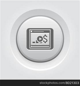 Video Lessons Icon. Business Concept. Video Lessons Icon. Business Concept. Grey Button Design