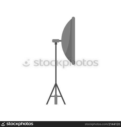 Video light stand icon. Flat illustration of video light stand vector icon isolated on white background. Video light stand icon flat isolated vector