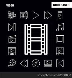 Video Line Icon Pack For Designers And Developers. Icons Of Director, Entertainment, Movie, Video, Film, Movie, Video, Multimedia, Vector