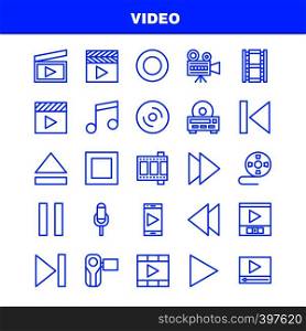 Video Line Icon Pack For Designers And Developers. Icons Of Director, Entertainment, Movie, Video, Film, Movie, Video, Multimedia, Vector