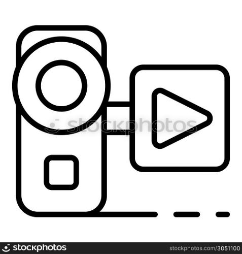 Video live blog camera icon. Outline video live blog camera vector icon for web design isolated on white background. Video live blog camera icon, outline style