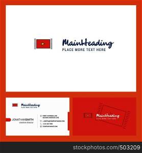 Video Logo design with Tagline & Front and Back Busienss Card Template. Vector Creative Design