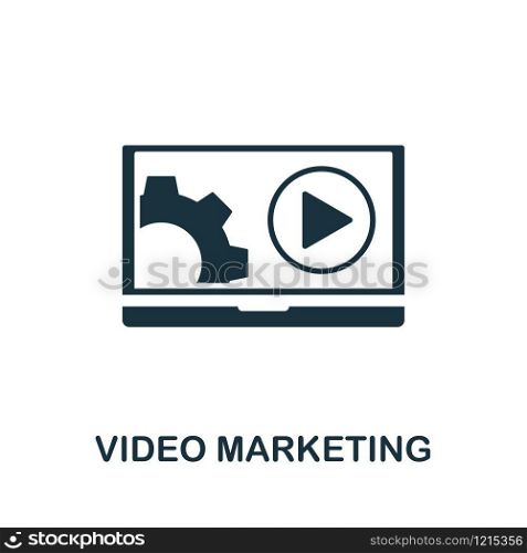 Video Marketing icon vector illustration. Creative sign from seo and development icons collection. Filled flat Video Marketing icon for computer and mobile. Symbol, logo vector graphics.. Video Marketing vector icon symbol. Creative sign from seo and development icons collection. Filled flat Video Marketing icon for computer and mobile