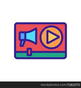 video, megaphone icon vector. Thin line sign. Isolated contour symbol illustration. video, megaphone icon vector. Isolated contour symbol illustration