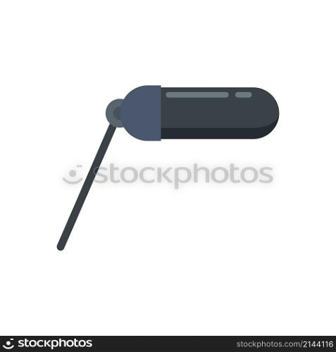 Video microphone icon. Flat illustration of video microphone vector icon isolated on white background. Video microphone icon flat isolated vector