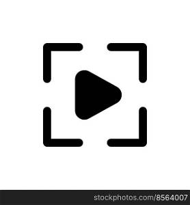 Video mode black glyph ui icon. Digital camera. Simple filled line element. User interface design. Silhouette symbol on white space. Solid pictogram for web, mobile. Isolated vector illustration. Video mode black glyph ui icon