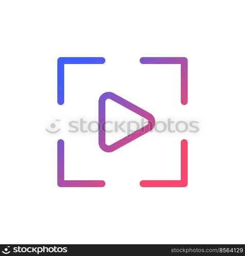 Video mode pixel perfect gradient linear ui icon. Digital camera function. Electronic visual format. Line color user interface symbol. Modern style pictogram. Vector isolated outline illustration. Video mode pixel perfect gradient linear ui icon