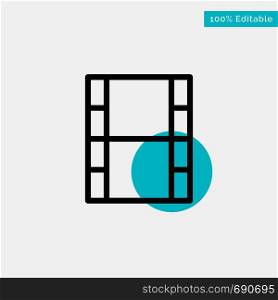 Video, Movie, Film turquoise highlight circle point Vector icon