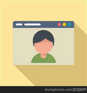 Video online icon flat vector. Live stream. Play webinar. Video online icon flat vector. Live stream