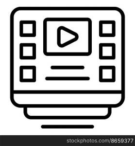 Video online study icon outline vector. Exam test. Computer education. Video online study icon outline vector. Exam test