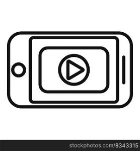 Video phone marketing icon outline vector. Digital business. Price mobile. Video phone marketing icon outline vector. Digital business