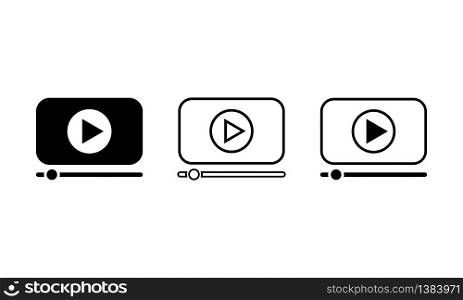 Video plaer movie media icons set simple design on an isolated background. EPS 10 vector. Video plaer movie media icons set simple design on an isolated background. EPS 10 vector.