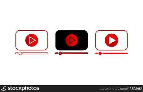 Video plaer movie media icons set simple design on an isolated background. EPS 10 vector. Video plaer movie media icons set simple design on an isolated background. EPS 10 vector.