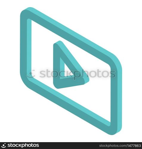 Video play button icon. Isometric of video play button vector icon for web design isolated on white background. Video play button icon, isometric style