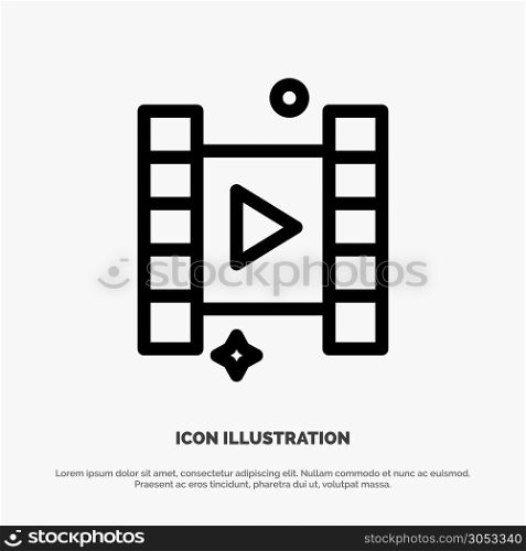 Video, Play, Film Line Icon Vector