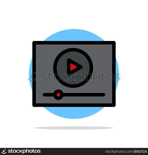 Video, Play, Online, Marketing Abstract Circle Background Flat color Icon