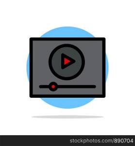 Video, Play, Online, Marketing Abstract Circle Background Flat color Icon