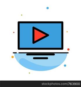Video, Play, YouTube Abstract Flat Color Icon Template