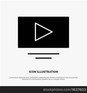 Video, Play, YouTube solid Glyph Icon vector
